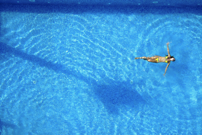 Aerial pool and beach