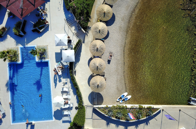 Night pool atmosphere